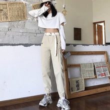 Load image into Gallery viewer, Grandes poches pantalons Cargo femmes taille haute pantalon de Streetwear en vrac Baggy pantalon tactique hip hop pantalons de joggers de haute qualité