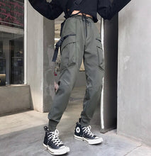 Load image into Gallery viewer, Grandes poches pantalons Cargo femmes taille haute pantalon de Streetwear en vrac Baggy pantalon tactique hip hop pantalons de joggers de haute qualité