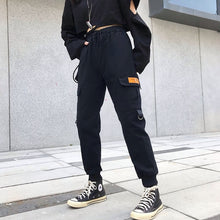 Load image into Gallery viewer, Grandes poches pantalons Cargo femmes taille haute pantalon de Streetwear en vrac Baggy pantalon tactique hip hop pantalons de joggers de haute qualité