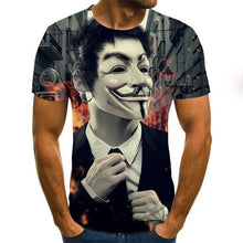 Load image into Gallery viewer, 2019 new men t shirt Sketch the clown 3D Printed T Shirt Men Joker Face Casual O-neck Male tshirt Clown Short Sleeved joke tops