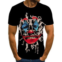 Load image into Gallery viewer, 2019 new men t shirt Sketch the clown 3D Printed T Shirt Men Joker Face Casual O-neck Male tshirt Clown Short Sleeved joke tops
