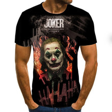 Load image into Gallery viewer, 2019 new men t shirt Sketch the clown 3D Printed T Shirt Men Joker Face Casual O-neck Male tshirt Clown Short Sleeved joke tops
