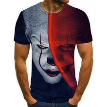 Load image into Gallery viewer, 2019 new men t shirt Sketch the clown 3D Printed T Shirt Men Joker Face Casual O-neck Male tshirt Clown Short Sleeved joke tops
