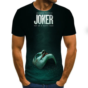 2019 new men t shirt Sketch the clown 3D Printed T Shirt Men Joker Face Casual O-neck Male tshirt Clown Short Sleeved joke tops